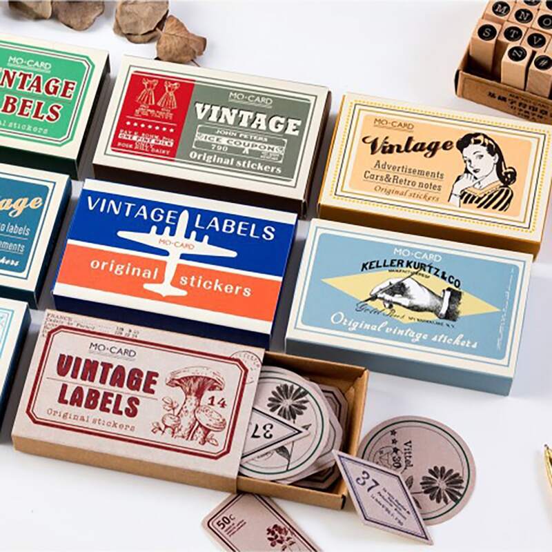 

60pcs Vintage Pattern Random Sticker, Multicolor