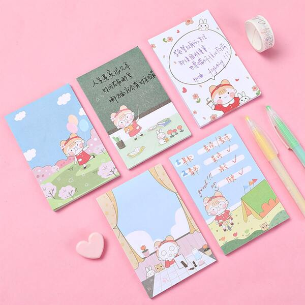

1pack Girl Print Random Sticky Note, Multicolor
