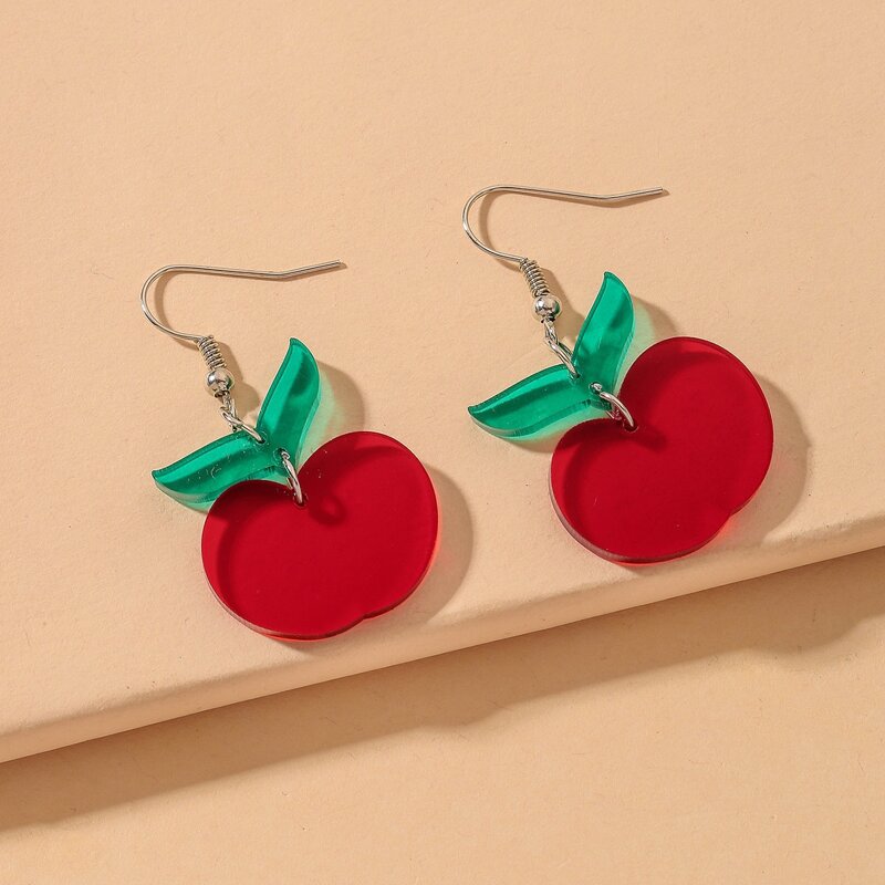 

Fruit Drop Earrings, Red