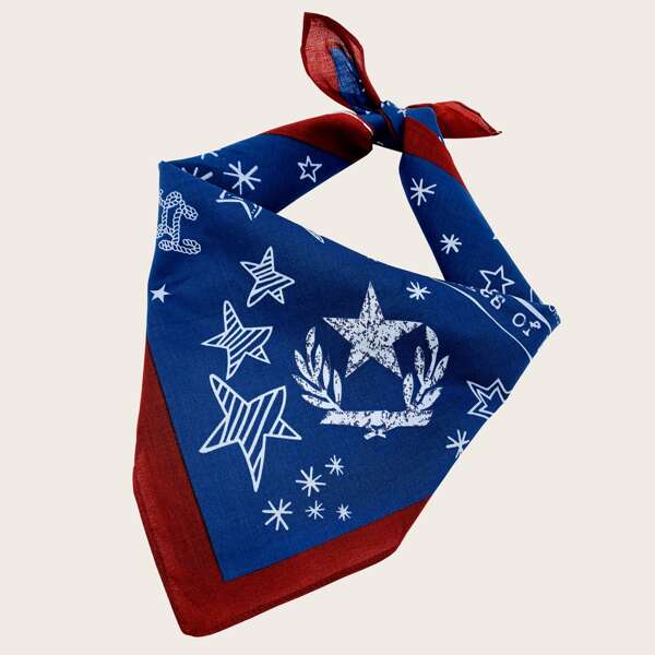 

Бандана с геометрическим узором, Синий