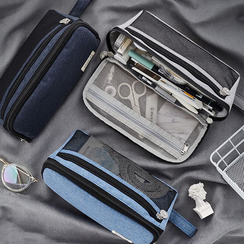 

1pc Solid Pencil Case, Multicolor