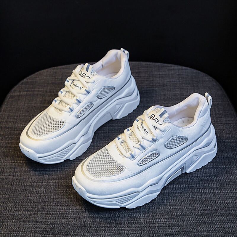 

Lace-up Chunky Sneakers, White