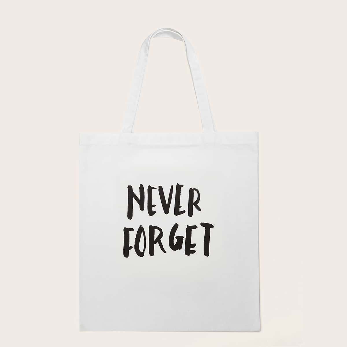 

Letter Graphic Shopper Bag, White