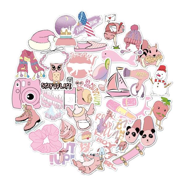

35pcs Mixed Pattern Sticker, Multicolor