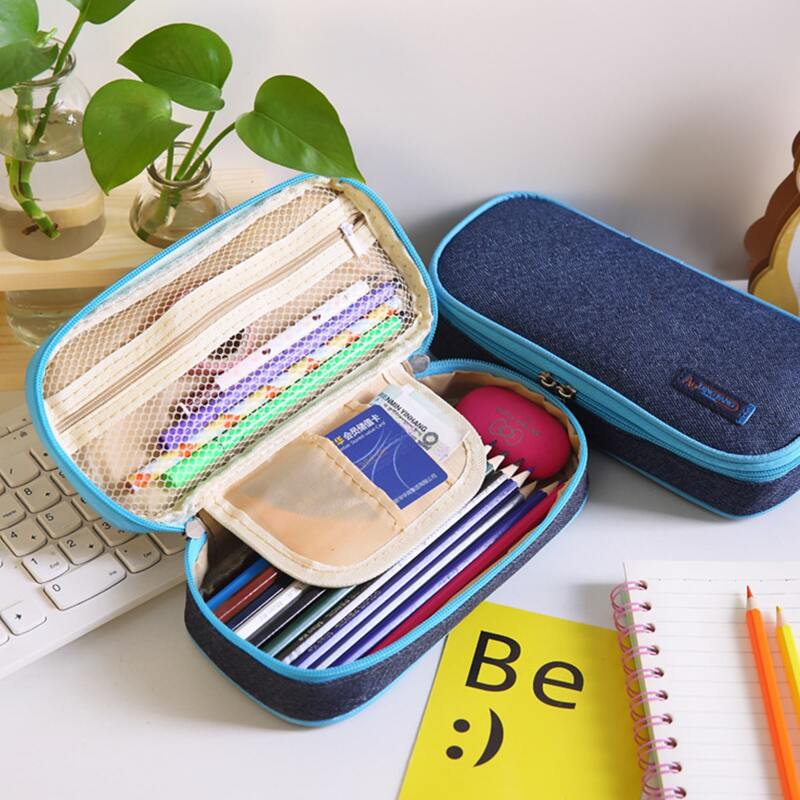 

1pc Plain Pencil Case, Navy blue