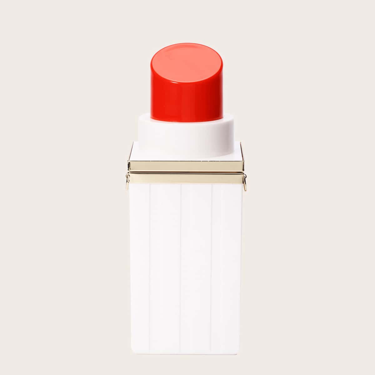 

Lipstick Shaped Clutch Bag, White