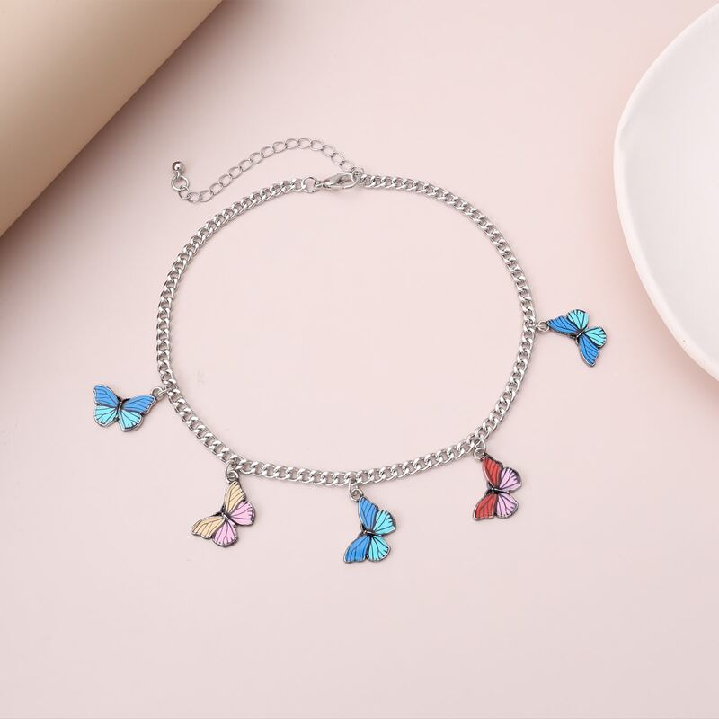 

Butterfly Charm Choker, Silver