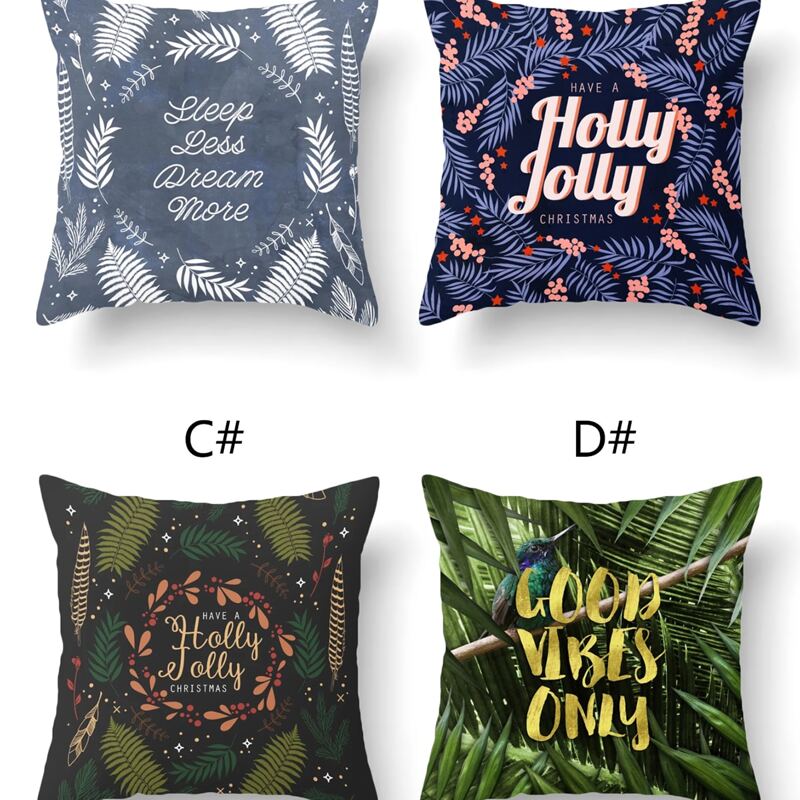 

1pc Leaf Print Cushion Cover Without Filler, Multicolor