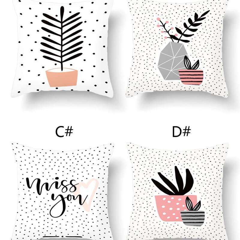

1pc Plant Print Cushion Cover Without Filler, Multicolor