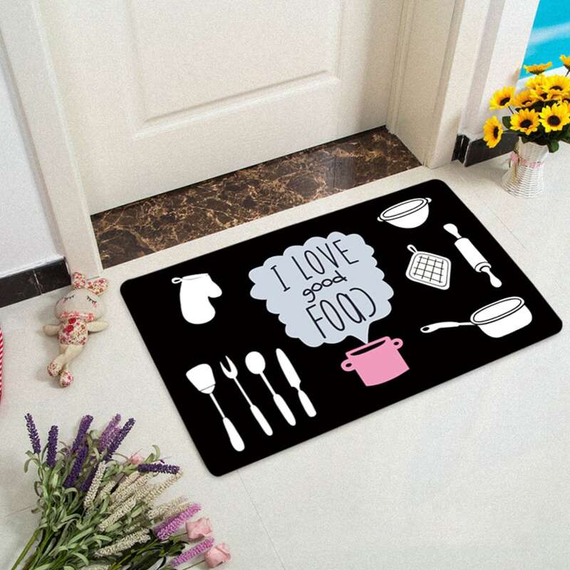 

Cutlery Print Floor Mat, Multicolor