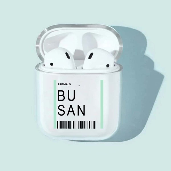 

1pc Letter Graphic AirPods Case, Clear