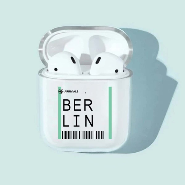 

Чехол для AirPods с текстовым принтом 1шт, Прозрачный