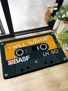 Magnetic Tape Print Floor Mat - Multicolor - View 1