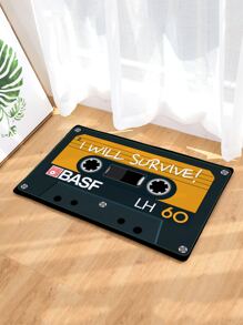 Magnetic Tape Print Floor Mat - Multicolor - View 2