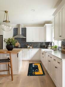 Magnetic Tape Print Floor Mat - Multicolor - View 3