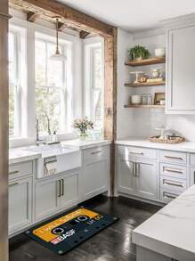 Magnetic Tape Print Floor Mat - Multicolor - View 4