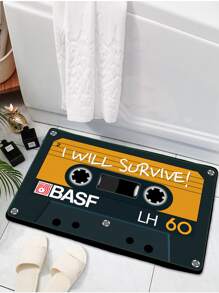 Magnetic Tape Print Floor Mat - Multicolor - View 5