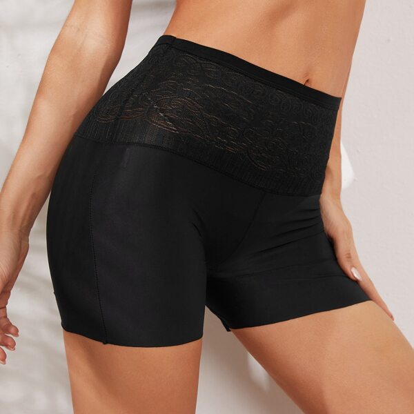 

Contrast Lace Shapewear Panty, Black
