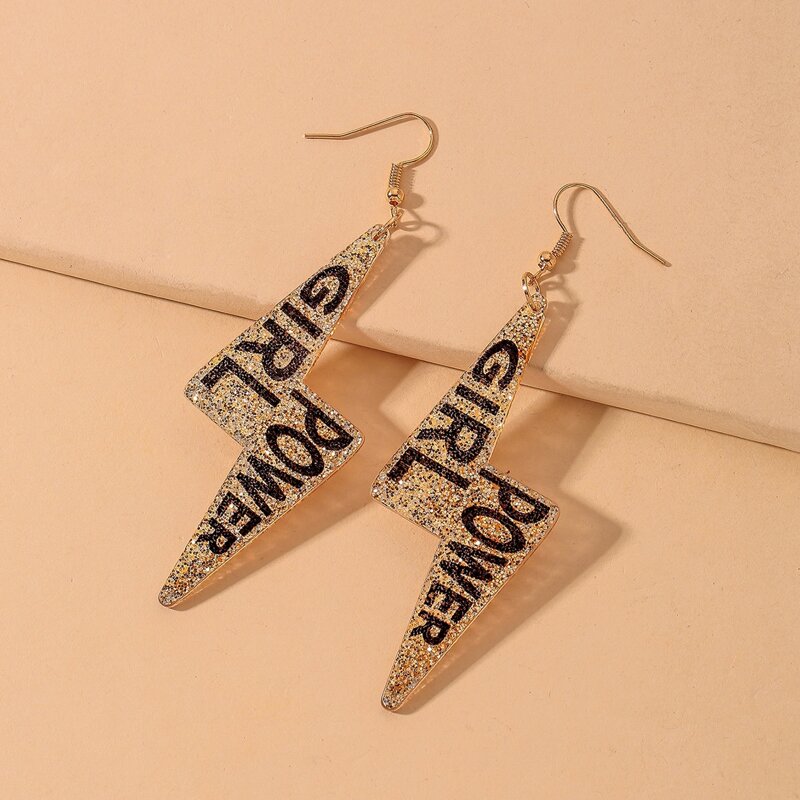 

Lightning Drop Earrings, Gold