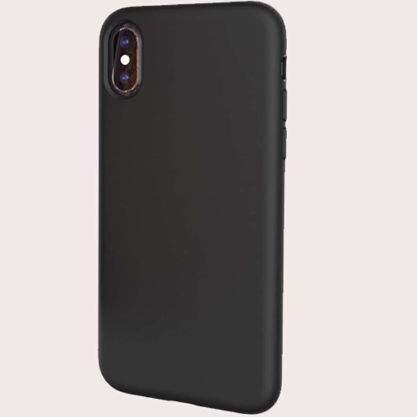 

1pc Solid iPhone Case, Black