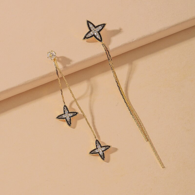 

Rhinestone Drop Earrings, Gold