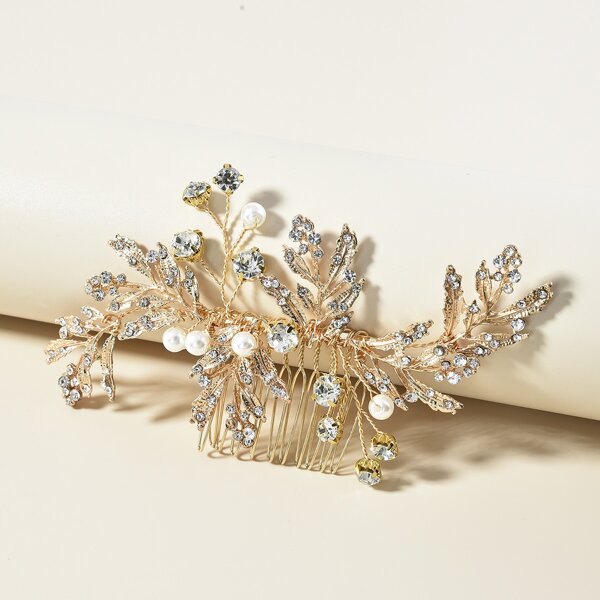 

Leaf Detail Hair Accessory, Gold