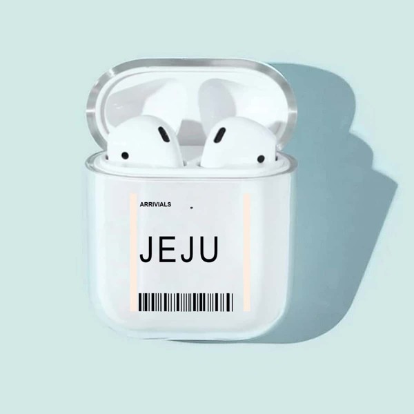 

Чехол для AirPods с текстовым принтом 1шт, Прозрачный