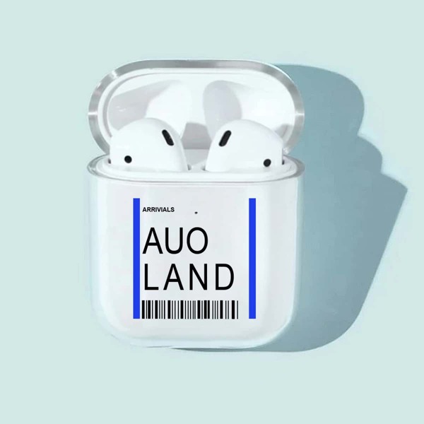 

Чехол для AirPods с текстовым принтом 1шт, Прозрачный