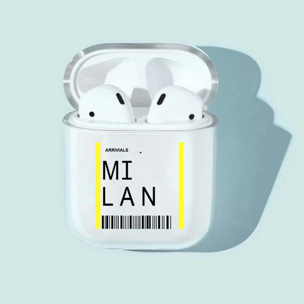 

Чехол для AirPods с текстовым принтом 1шт, Прозрачный