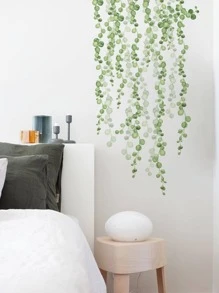 Vine Leaf Print Wall Sticker, Leaf Garland Pattern Wall Art Decal For Home Decor - Green - View 4