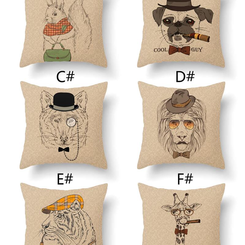 

1pc Animal Print Cushion Cover Without Filler, Multicolor