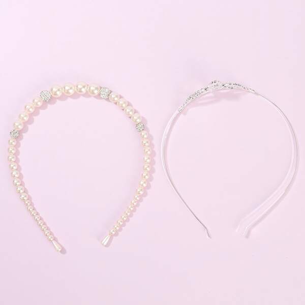 

Ободок для волос с искусственным жемчугом 2шт, Многоцветный