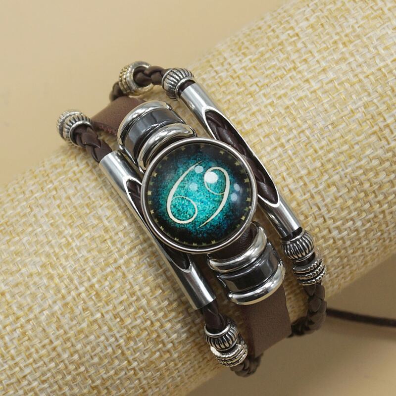

Guys Constellation PU Leather Bracelet, Brown