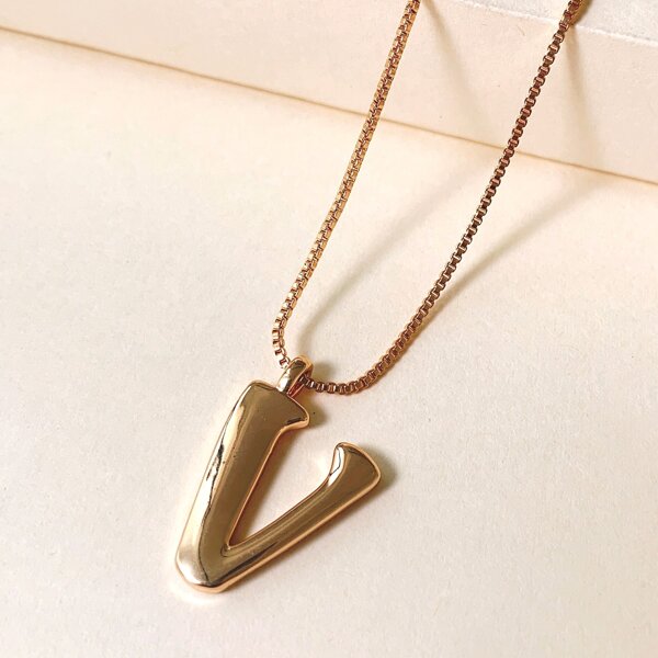 

Letter Charm Necklace, Gold