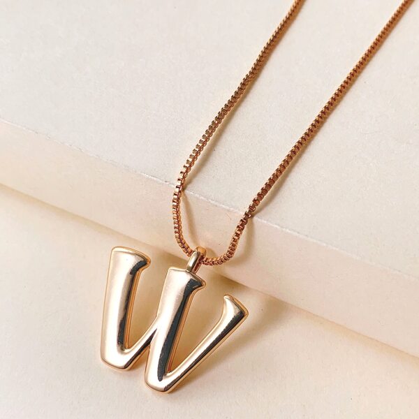 

Letter Charm Necklace, Gold