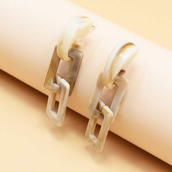 

Hollow Out Geometric Drop Earrings, Multicolor