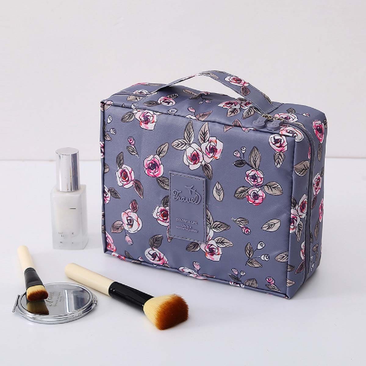 

Flower Print Travel Storage Bag, Multicolor