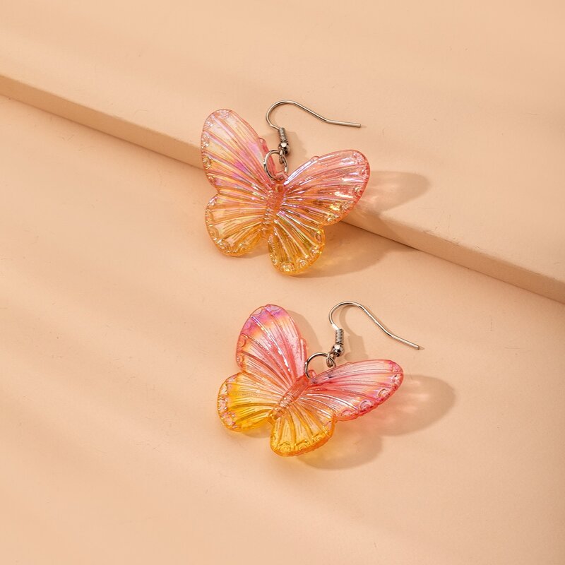 

Butterfly Charm Drop Earrings, Multicolor