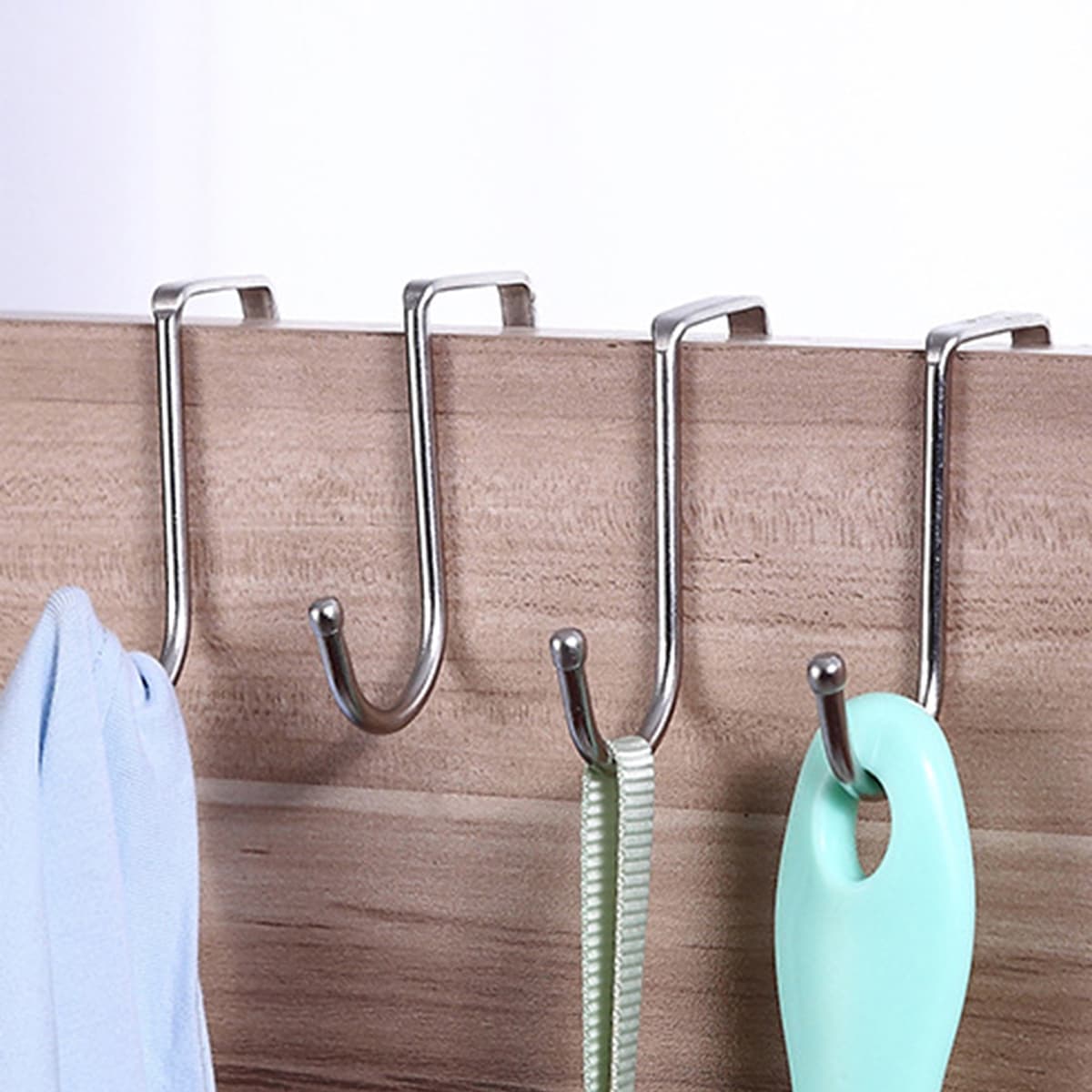 

4pcs Stainless Steel Hanging Hook, Silver