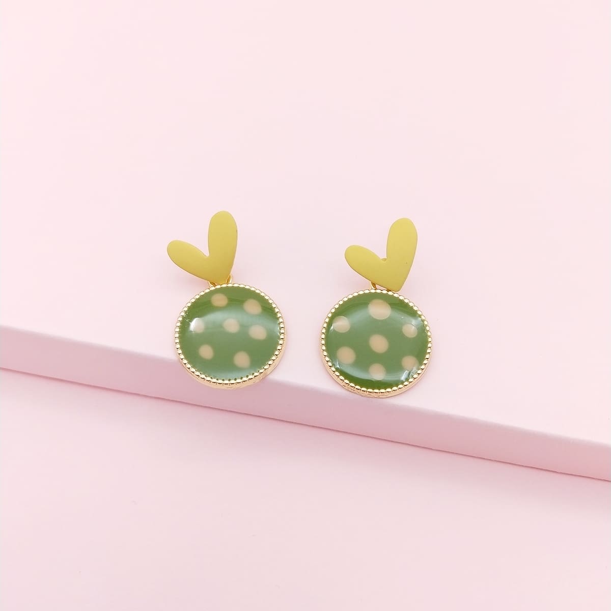 

Heart Round Drop Earrings, Multicolor