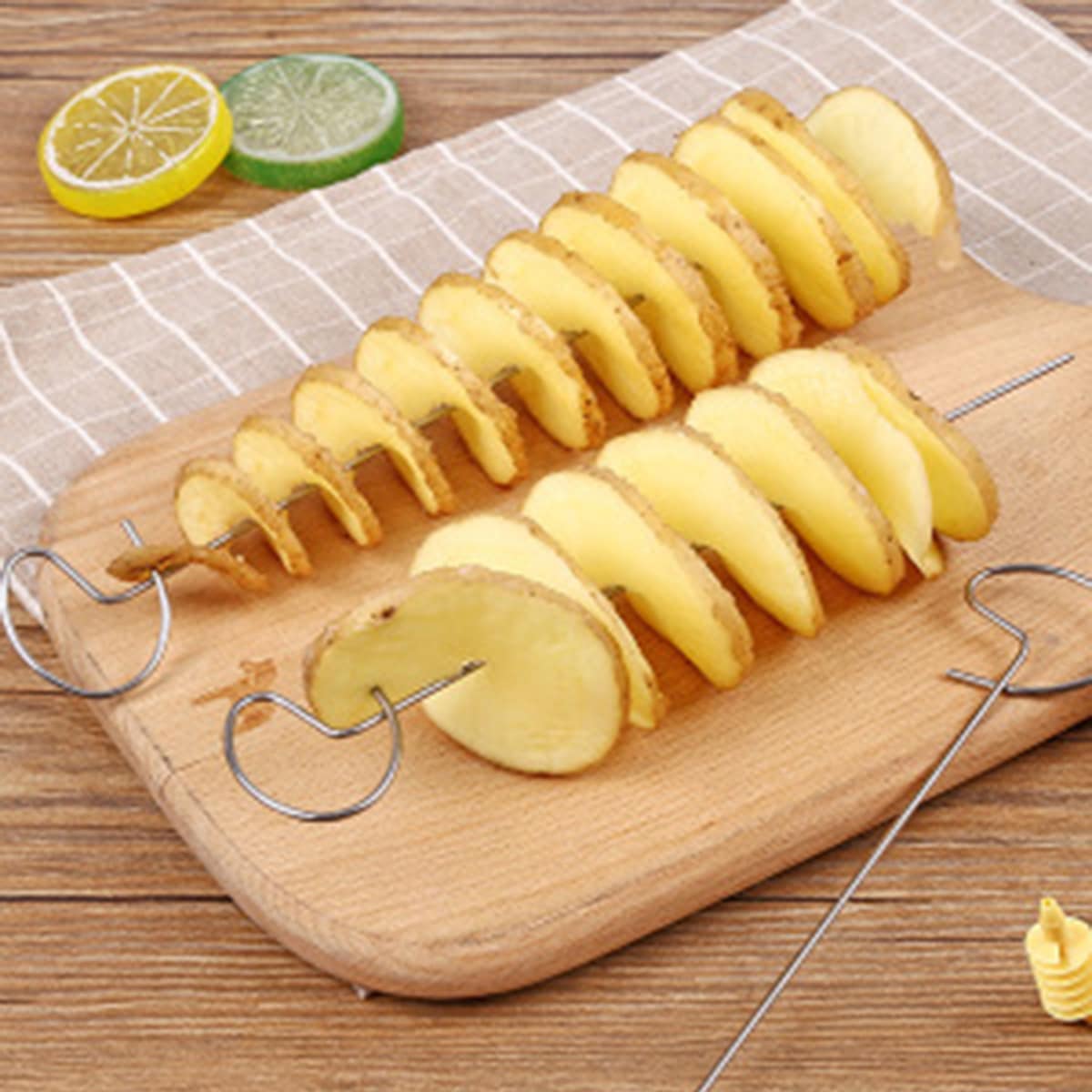 

1pc Multifunction Potato Spiral Cutter, Silver