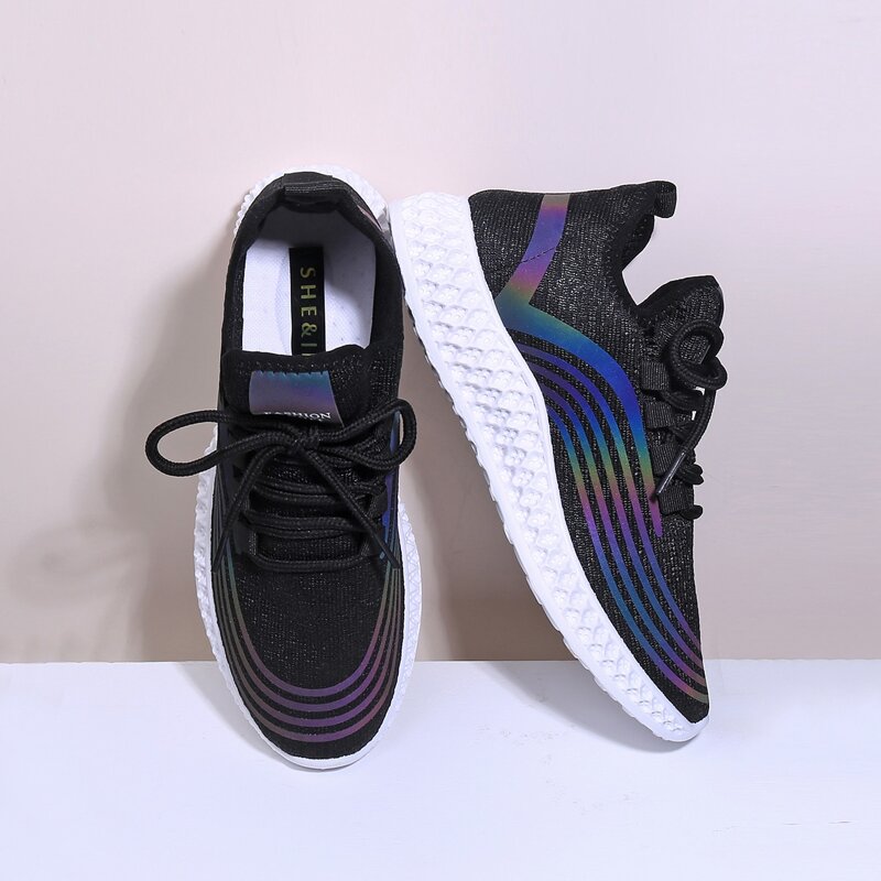 

Lace-up Front Low Top Sneakers, Black