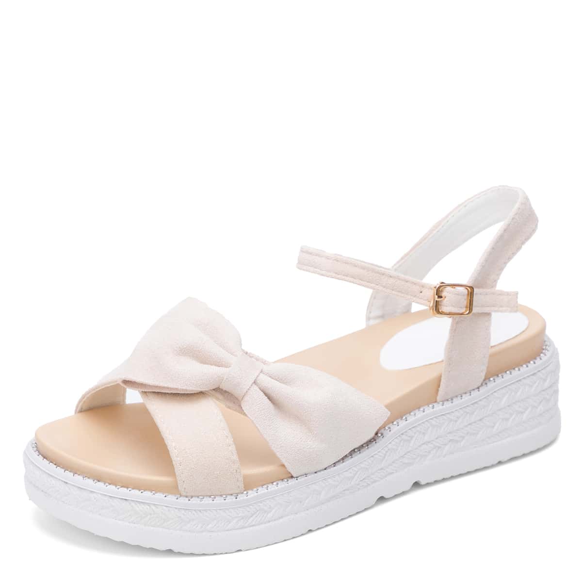 

Bow Decor Strap Sandals, Apricot