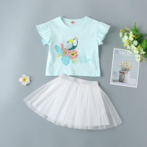 

Baby Girl Tropical Print Tee & Mesh Skirt, Multicolor