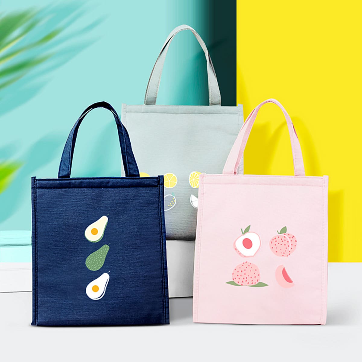 

1pc Fruit Print Insulated Bag, Multicolor