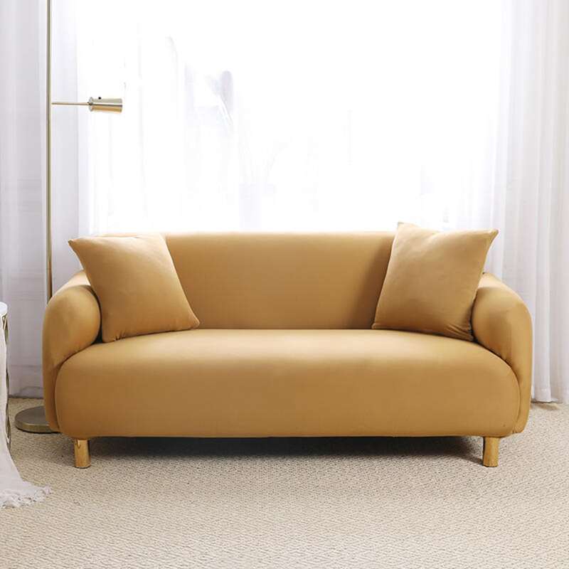 

Solid Stretchy Sofa Cover Without Cushion Cover, Camel