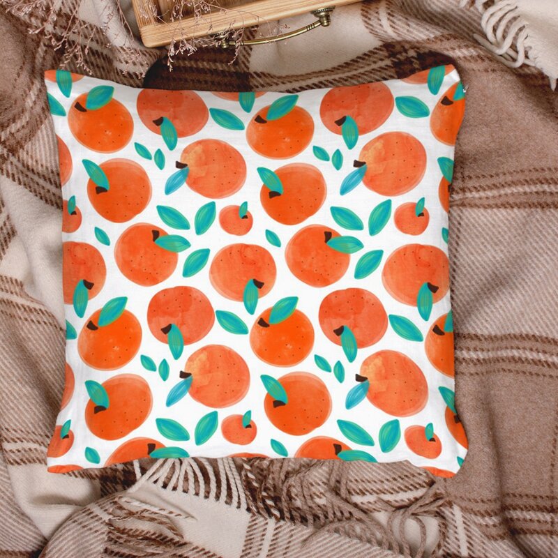 

Orange Print Cushion Cover Without Filler, Multicolor