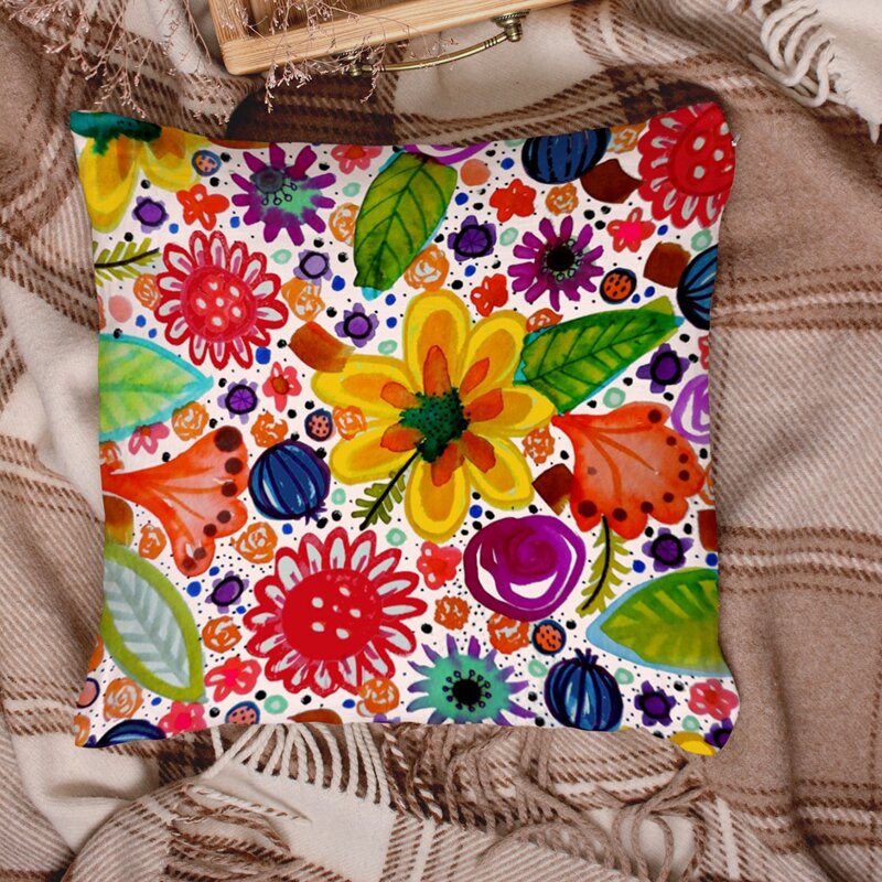 

Floral Pattern Cushion Cover Without Filler, Multicolor