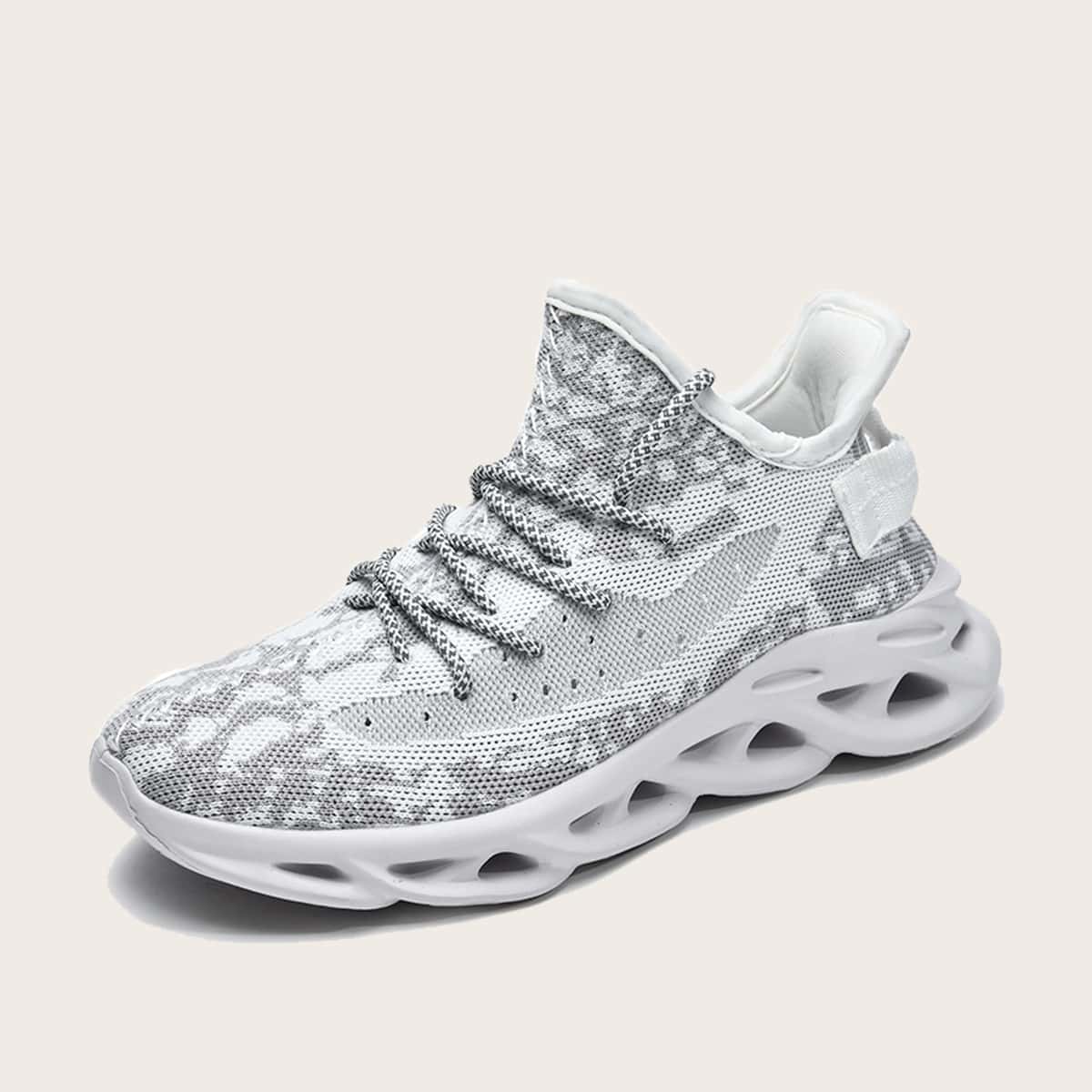 

Guys Camo Pattern Mesh Panel Sneakers, Grey