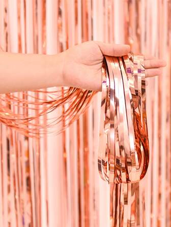 1入組派對背景金屬箔流蘇金屬絲窗簾成人兒童生日派對婚禮裝飾嬰兒淋浴用品